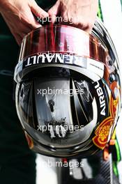 The helmet of Kamui Kobayashi (JPN) Caterham. 27.02.2014. Formula One Testing, Bahrain Test Two, Day One, Sakhir, Bahrain.