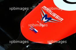 Marussia F1 Team MR03 nosecone. 27.02.2014. Formula One Testing, Bahrain Test Two, Day One, Sakhir, Bahrain.