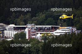 A helicopter. 22.08.2014. Formula 1 World Championship, Rd 12, Belgian Grand Prix, Spa Francorchamps, Belgium, Practice Day.