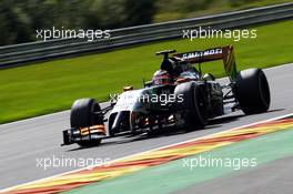 Nico Hulkenberg (GER) Sahara Force India F1 VJM07. 22.08.2014. Formula 1 World Championship, Rd 12, Belgian Grand Prix, Spa Francorchamps, Belgium, Practice Day.