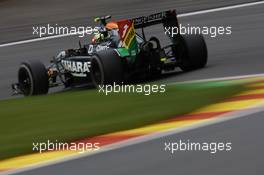Sergio Perez (MEX) Sahara Force India F1 VJM07. 22.08.2014. Formula 1 World Championship, Rd 12, Belgian Grand Prix, Spa Francorchamps, Belgium, Practice Day.