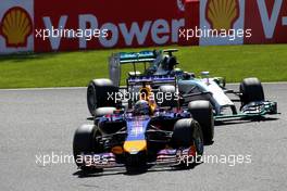 Sebastian Vettel (GER), Red Bull Racing and Nico Rosberg (GER), Mercedes AMG F1 Team  24.08.2014. Formula 1 World Championship, Rd 12, Belgian Grand Prix, Spa Francorchamps, Belgium, Race Day.