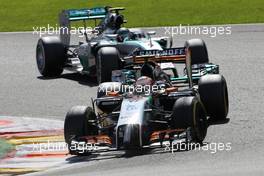 Sergio Perez (MEX), Sahara Force India  24.08.2014. Formula 1 World Championship, Rd 12, Belgian Grand Prix, Spa Francorchamps, Belgium, Race Day.