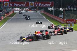 Sebastian Vettel (GER) Red Bull Racing RB10. 24.08.2014. Formula 1 World Championship, Rd 12, Belgian Grand Prix, Spa Francorchamps, Belgium, Race Day.
