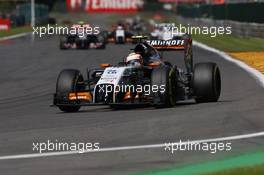 Sergio Perez (MEX) Sahara Force India F1 VJM07. 24.08.2014. Formula 1 World Championship, Rd 12, Belgian Grand Prix, Spa Francorchamps, Belgium, Race Day.