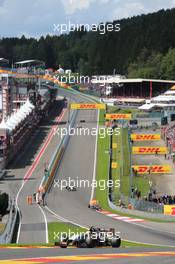 Sergio Perez (MEX) Sahara Force India F1 VJM07. 24.08.2014. Formula 1 World Championship, Rd 12, Belgian Grand Prix, Spa Francorchamps, Belgium, Race Day.