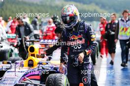 Sebastian Vettel (GER) Red Bull Racing RB10 in parc ferme. 23.08.2014. Formula 1 World Championship, Rd 12, Belgian Grand Prix, Spa Francorchamps, Belgium, Qualifying Day.