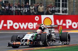 Sergio Perez (MEX) Sahara Force India F1 VJM07. 23.08.2014. Formula 1 World Championship, Rd 12, Belgian Grand Prix, Spa Francorchamps, Belgium, Qualifying Day.