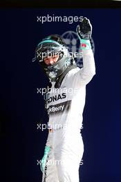 Nico Rosberg (GER) Mercedes AMG F1 celebrates his pole position in parc ferme. 23.08.2014. Formula 1 World Championship, Rd 12, Belgian Grand Prix, Spa Francorchamps, Belgium, Qualifying Day.