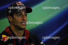 Daniel Ricciardo (AUS) Red Bull Racing in the FIA Press Conference. 21.08.2014. Formula 1 World Championship, Rd 12, Belgian Grand Prix, Spa Francorchamps, Belgium, Preparation Day.