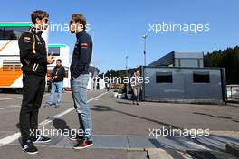 Romain Grosjean (FRA), Lotus F1 Team and Jean-Eric Vergne (FRA), Scuderia Toro Rosso   21.08.2014. Formula 1 World Championship, Rd 12, Belgian Grand Prix, Spa Francorchamps, Belgium, Preparation Day.