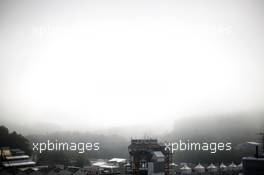 A foggy and cool start to the GP weekend. 21.08.2014. Formula 1 World Championship, Rd 12, Belgian Grand Prix, Spa Francorchamps, Belgium, Preparation Day.