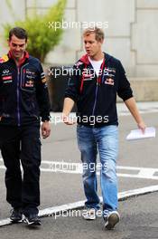 Sebastian Vettel (GER) Red Bull Racing. 21.08.2014. Formula 1 World Championship, Rd 12, Belgian Grand Prix, Spa Francorchamps, Belgium, Preparation Day.