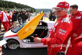 Kimi Raikkonen (FIN), Scuderia Ferrari drives a car from the Shell Eco Marathon 21.08.2014. Formula 1 World Championship, Rd 12, Belgian Grand Prix, Spa Francorchamps, Belgium, Preparation Day.