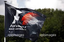 F1 flag. 21.08.2014. Formula 1 World Championship, Rd 12, Belgian Grand Prix, Spa Francorchamps, Belgium, Preparation Day.