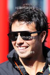 Sergio Perez (MEX) Sahara Force India F1. 21.08.2014. Formula 1 World Championship, Rd 12, Belgian Grand Prix, Spa Francorchamps, Belgium, Preparation Day.