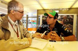 Sergio Perez (MEX) Sahara Force India F1. 21.08.2014. Formula 1 World Championship, Rd 12, Belgian Grand Prix, Spa Francorchamps, Belgium, Preparation Day.