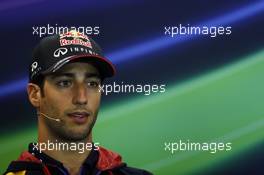 Daniel Ricciardo (AUS) Red Bull Racing in the FIA Press Conference. 21.08.2014. Formula 1 World Championship, Rd 12, Belgian Grand Prix, Spa Francorchamps, Belgium, Preparation Day.