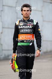 Sergio Perez (MEX) Sahara Force India F1. 21.08.2014. Formula 1 World Championship, Rd 12, Belgian Grand Prix, Spa Francorchamps, Belgium, Preparation Day.