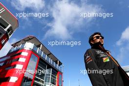 Sergio Perez (MEX), Sahara Force India  21.08.2014. Formula 1 World Championship, Rd 12, Belgian Grand Prix, Spa Francorchamps, Belgium, Preparation Day.