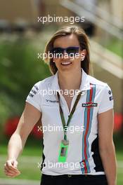 Susie Wolff (GBR) Williams Development Driver. 04.04.2014. Formula 1 World Championship, Rd 3, Bahrain Grand Prix, Sakhir, Bahrain, Practice Day