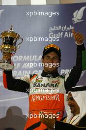 3rd place Sergio Perez (MEX) Sahara Force India F1. 06.04.2014. Formula 1 World Championship, Rd 3, Bahrain Grand Prix, Sakhir, Bahrain, Race Day.