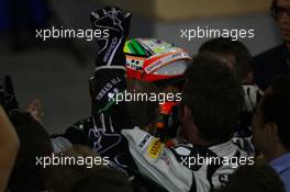 3rd place Sergio Perez (MEX) Sahara Force India F1. 06.04.2014. Formula 1 World Championship, Rd 3, Bahrain Grand Prix, Sakhir, Bahrain, Race Day.