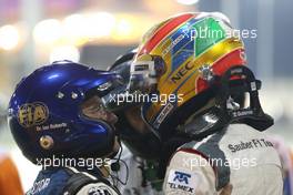Esteban Gutierrez (MEX), Sauber F1 Team crashes with Pastor Maldonado (VEN), Lotus F1 Team  06.04.2014. Formula 1 World Championship, Rd 3, Bahrain Grand Prix, Sakhir, Bahrain, Race Day.