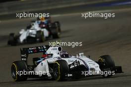 Valtteri Bottas (FIN) Williams FW36 and Felipe Massa (BRA) Williams FW36. 06.04.2014. Formula 1 World Championship, Rd 3, Bahrain Grand Prix, Sakhir, Bahrain, Race Day.