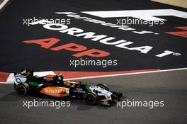 Sergio Perez (MEX) Sahara Force India F1 VJM07. 06.04.2014. Formula 1 World Championship, Rd 3, Bahrain Grand Prix, Sakhir, Bahrain, Race Day.