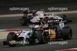 Sergio Perez (MEX) Sahara Force India F1 VJM07. 06.04.2014. Formula 1 World Championship, Rd 3, Bahrain Grand Prix, Sakhir, Bahrain, Race Day.