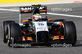 Sergio Perez (MEX) Sahara Force India F1 VJM07. 05.04.2014. Formula 1 World Championship, Rd 3, Bahrain Grand Prix, Sakhir, Bahrain, Qualifying Day.