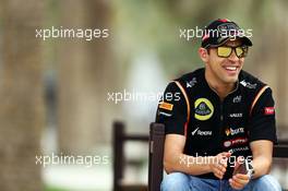 Pastor Maldonado (VEN) Lotus F1 Team. 03.04.2014. Formula 1 World Championship, Rd 3, Bahrain Grand Prix, Sakhir, Bahrain, Preparation Day.