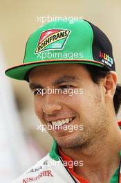 Sergio Perez (MEX) Sahara Force India F1. 03.04.2014. Formula 1 World Championship, Rd 3, Bahrain Grand Prix, Sakhir, Bahrain, Preparation Day.