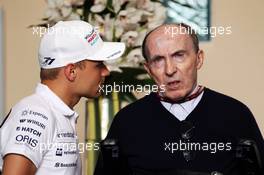 (L to R): Valtteri Bottas (FIN) Williams with Frank Williams (GBR) Williams Team Owner. 03.04.2014. Formula 1 World Championship, Rd 3, Bahrain Grand Prix, Sakhir, Bahrain, Preparation Day.