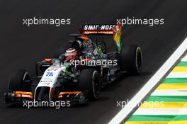 Nico Hulkenberg (GER) Sahara Force India F1 VJM07. 07.11.2014. Formula 1 World Championship, Rd 18, Brazilian Grand Prix, Sao Paulo, Brazil, Practice Day.