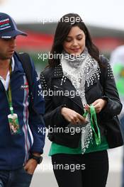 Felipe Nasr (BRA) Williams Test and Reserve Driver with his girlfriend Giulia Maria Testoni (BRA). 07.11.2014. Formula 1 World Championship, Rd 18, Brazilian Grand Prix, Sao Paulo, Brazil, Practice Day.