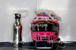 Helmet of Jenson Button (GBR), McLaren F1 Team  07.11.2014. Formula 1 World Championship, Rd 18, Brazilian Grand Prix, Sao Paulo, Brazil, Practice Day.