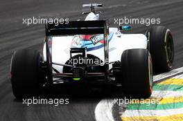 Felipe Massa (BRA) Williams FW36. 07.11.2014. Formula 1 World Championship, Rd 18, Brazilian Grand Prix, Sao Paulo, Brazil, Practice Day.
