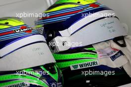 Helmets of Felipe Massa (BRA), Williams F1 Team  07.11.2014. Formula 1 World Championship, Rd 18, Brazilian Grand Prix, Sao Paulo, Brazil, Practice Day.
