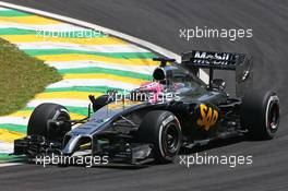 Jenson Button (GBR) McLaren MP4-29. 07.11.2014. Formula 1 World Championship, Rd 18, Brazilian Grand Prix, Sao Paulo, Brazil, Practice Day.