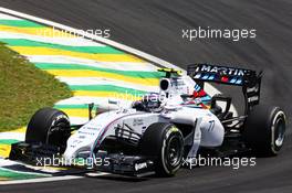 Valtteri Bottas (FIN) Williams FW36. 07.11.2014. Formula 1 World Championship, Rd 18, Brazilian Grand Prix, Sao Paulo, Brazil, Practice Day.