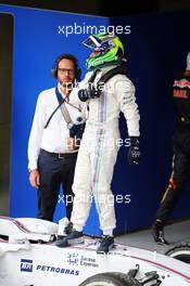 Felipe Massa (BRA) Williams FW36 celebrates his third position in parc ferme. 09.11.2014. Formula 1 World Championship, Rd 18, Brazilian Grand Prix, Sao Paulo, Brazil, Race Day.