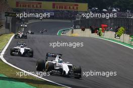 Felipe Massa (BRA) Williams FW36. 09.11.2014. Formula 1 World Championship, Rd 18, Brazilian Grand Prix, Sao Paulo, Brazil, Race Day.