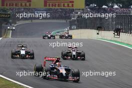 Daniil Kvyat (RUS) Scuderia Toro Rosso STR9. 09.11.2014. Formula 1 World Championship, Rd 18, Brazilian Grand Prix, Sao Paulo, Brazil, Race Day.