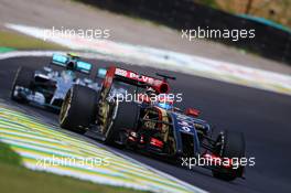 Romain Grosjean (FRA) Lotus F1 E22. 09.11.2014. Formula 1 World Championship, Rd 18, Brazilian Grand Prix, Sao Paulo, Brazil, Race Day.