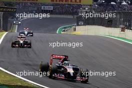 Jean-Eric Vergne (FRA) Scuderia Toro Rosso STR9. 09.11.2014. Formula 1 World Championship, Rd 18, Brazilian Grand Prix, Sao Paulo, Brazil, Race Day.
