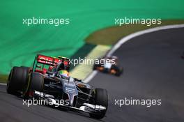 Esteban Gutierrez (MEX) Sauber C33. 09.11.2014. Formula 1 World Championship, Rd 18, Brazilian Grand Prix, Sao Paulo, Brazil, Race Day.
