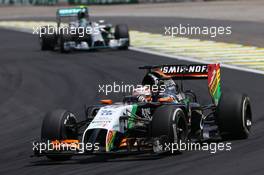 Nico Hulkenberg (GER) Sahara Force India F1 VJM07. 09.11.2014. Formula 1 World Championship, Rd 18, Brazilian Grand Prix, Sao Paulo, Brazil, Race Day.
