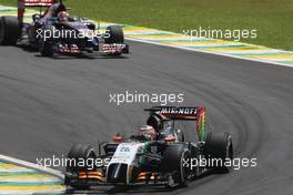 Nico Hulkenberg (GER) Sahara Force India F1 VJM07. 09.11.2014. Formula 1 World Championship, Rd 18, Brazilian Grand Prix, Sao Paulo, Brazil, Race Day.